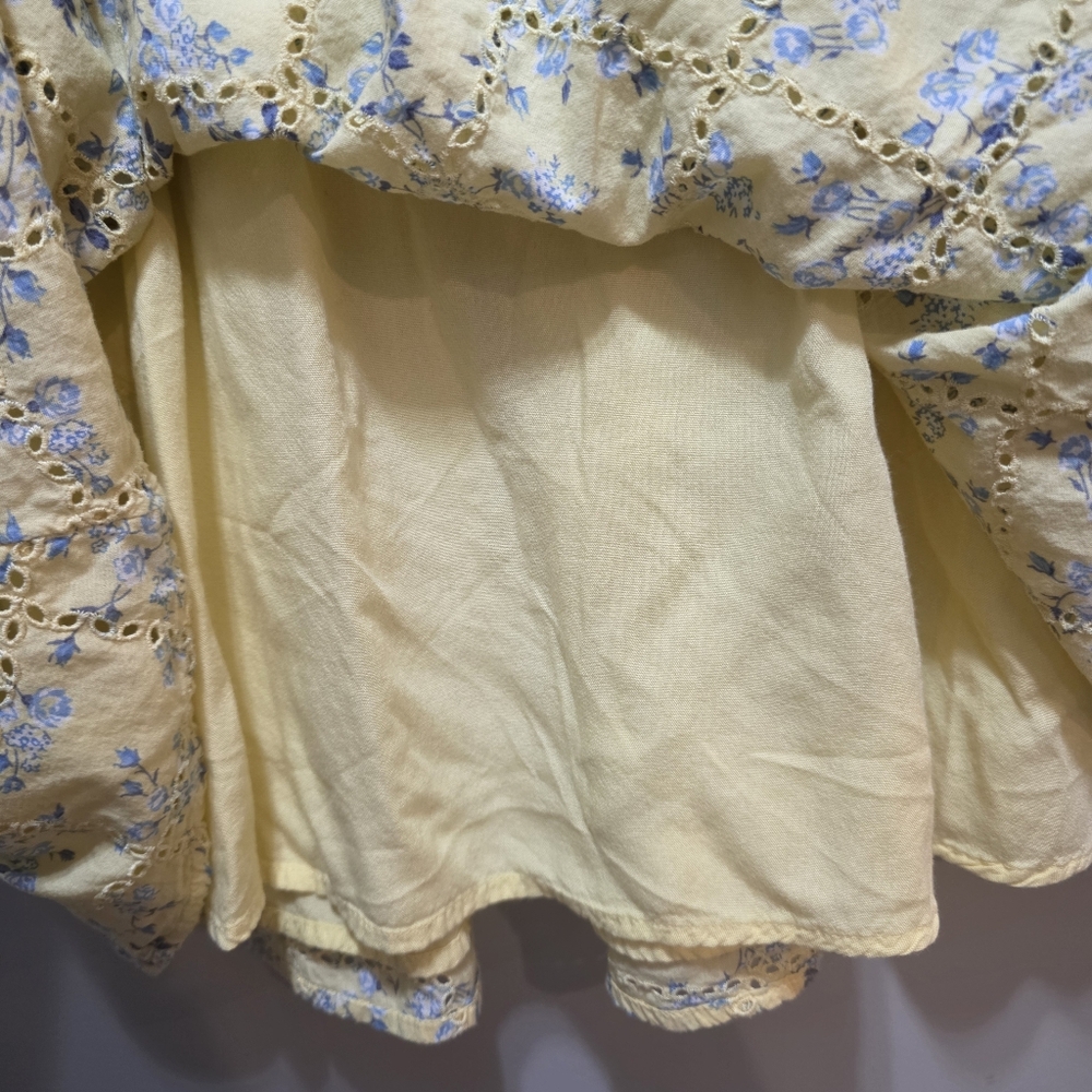 Abercrombie & Fitch Kids Ruffle Sleeve Dress Yellow & Blue Floral Size 13/14 - Picture 11 of 15